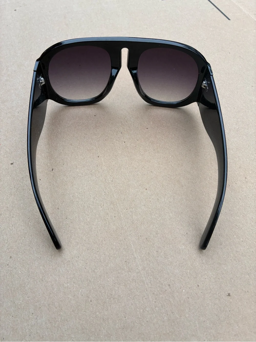 Black Oversized Square Sunglasses with Gradient Lenses